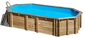 Piscine hors sol en bois Gré Orange LDD 7.55 x 4.56 x H 1.46 m