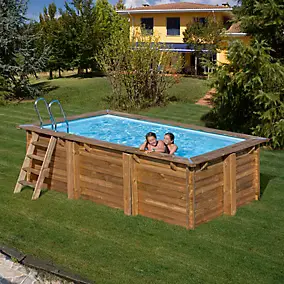 Piscine hors sol en bois rectangulaire Gré Marbella LDD 4.20 x 2.70 x H 1.17 m