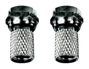 2 connecteurs TV F mâle à visser sur câble coaxial pour branchement du récepteur satellite/parabole