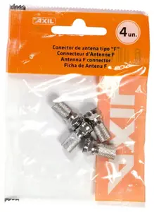 Fiche TV F mâle pour brancher votre câble coaxial sur votre récepteur satellite/parabole, lot de 4