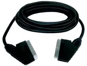 Cordon péritel mâle/mâle noir L. 5 m