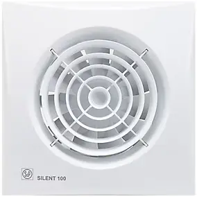 Aérateur VMC Ø100 mm ultra-silencieux avec détecteur d'humidité, S&P Silent 100 CHZ