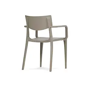 Chaise de jardin avec accoudoir Town H. 80 cm taupe Ezpeleta