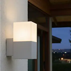 Applique extérieure murale E27 blanc 20 W IP44 Lumihome Figo