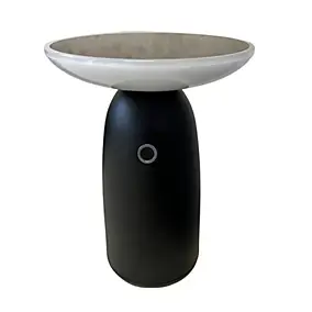 Lampe de table extérieur solaire Halo Lumihome noir IP44 25/130/250lm blanc neutre L.22,5 x l.16,5 x 22,5 cm noir