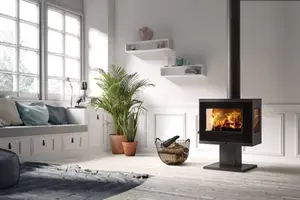 Poêle à bois ATLANTIC TRIVISON 8KW noir mat bûches 50 cm
