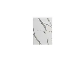 2 façades de cuisine hotte / casserolier Palma effet marbre blanc l. 50 cm