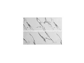 2 façades de cuisine hotte / casserolier Palma effet marbre blanc l. 100 cm