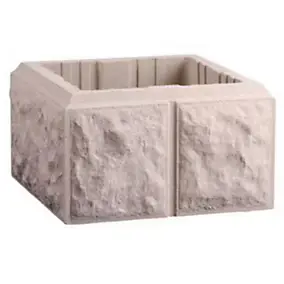 Elément de pilier bosselé blanc 30 x 30 cm
