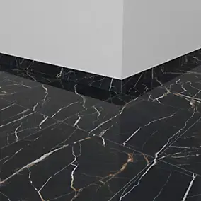 5 Plinthes carrelage effet marbre noir et doré L.60 x l.10 cm x ép.9 mm, Moonlight