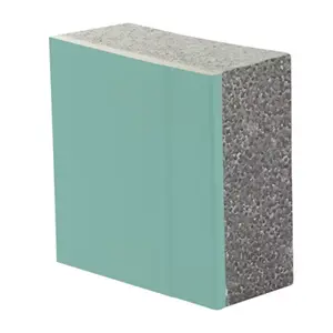 Doublage de plâtre hydrofuge et polystyrène - L. 2,5 x l. 1,2 m x Ép 12,5 + 80mm