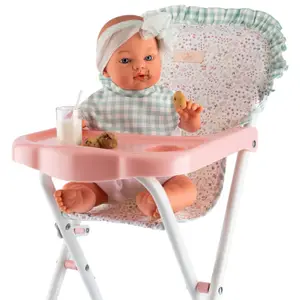 Chaise haute pour poupée avec plateau et bavoir Cloe