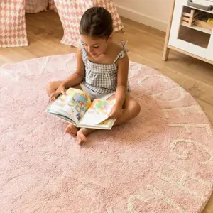 Tapis lavable rond ABC vintage nude (150 cm)