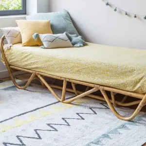 Tapis lavable azteca naturel vintage bleu (140 x 200 cm)