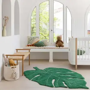 Tapis lavable Monstera Leaf vert (120 x 160 cm)