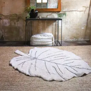Tapis lavable Monstera natural (120 x 180 cm)