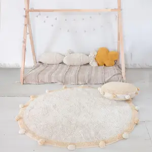Tapis lavable Bubbly natural miel (120 cm)