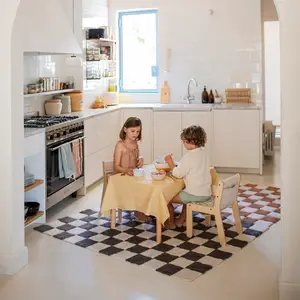 Tapis lavable Kitchen Tiles gris foncé (120 x 160 cm)