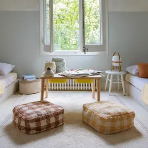 Pouf Vichy caramel