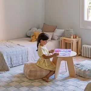 Pouf Vichy rose