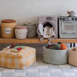 Pouf Vichy miel