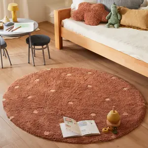 Tapis lavable Round Dot Chestnut (140 cm)
