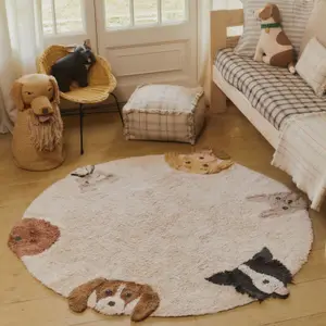 Tapis rond lavable Dogs (140 cm)