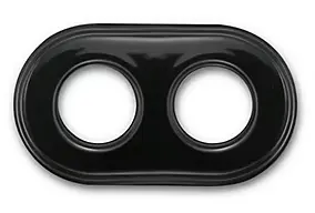 Plaque de finition Fontini Garby double Porcelaine noire