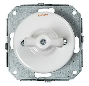 Double va-et-vient Fontini Garby Porcelaine blanche, manette blanche