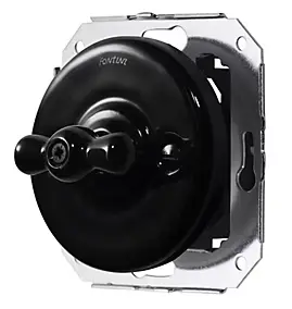 Double va-et-vient Fontini Garby Porcelaine noire, manette noire