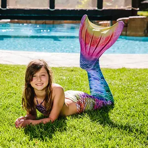 Ensemble 3 pièces queue de sirène Rainbow (taille S - 10 ans)