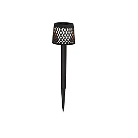 4 piques solaire LED intégrée Gretita noir 2lm 0,015W IP44 blanc chaud New Garden