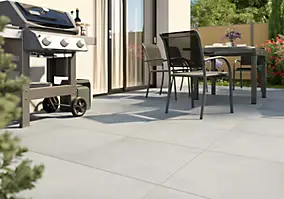 Carrelage sol extérieur effet béton gris clair mat L.60 x l.60 cm x ép.9,5 mm, Rohe