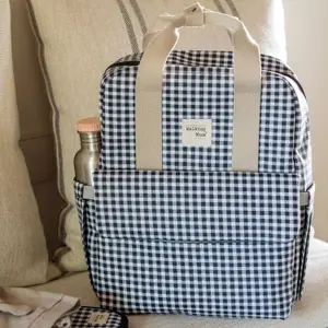 Sac à dos à langer I Love Vichy Noir