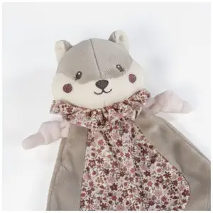 Doudou plat Écureuil Cherry Fleurs