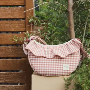 Sac bandoulière Gondole Praliné Vichy Moka