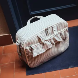 Valise de maternité Praliné Vichy Matcha