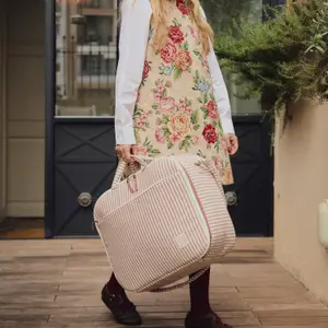 Valise de maternité Praliné Rayures Moka