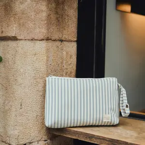Trousse de toilette Praliné Rayures Matcha