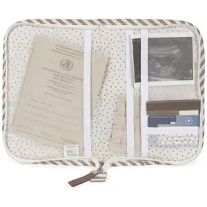 Protège carnet de santé Praliné Rayures Moka