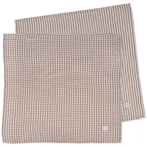Set 2 langes Praliné Vichy Rayures Moka (70x70 cm)