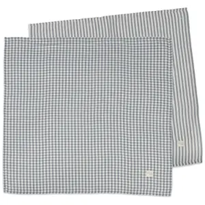 Set 2 langes Praliné Vichy Rayures Matcha (70x70 cm)