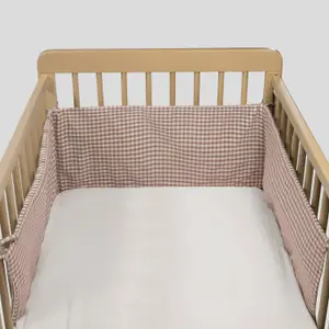 Tour de lit Praliné Vichy Rayures Moka (120x60 cm)