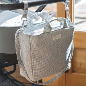 Sac à langer Little Bloom Vichy Gris