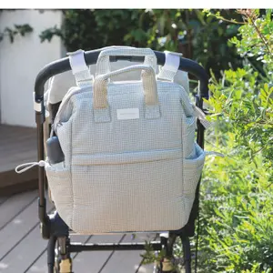 Sac à dos à langer Little Bloom Vichy Gris