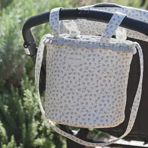 Sac Bucket Little Bloom Fleurs Gris