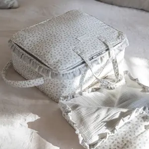 Valise de maternité Little Bloom Fleurs Gris