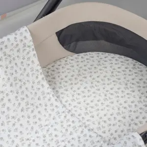 Drap housse pour nacelle et Lange Little Bloom Fleurs Gris