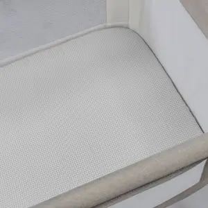 Drap housse pour berceau Little Bloom Vichy Gris (90x50 cm)