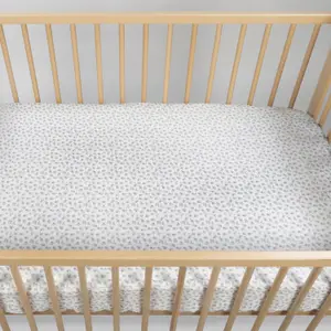 Drap housse pour berceau Little Bloom Fleurs Gris (120x60 cm)